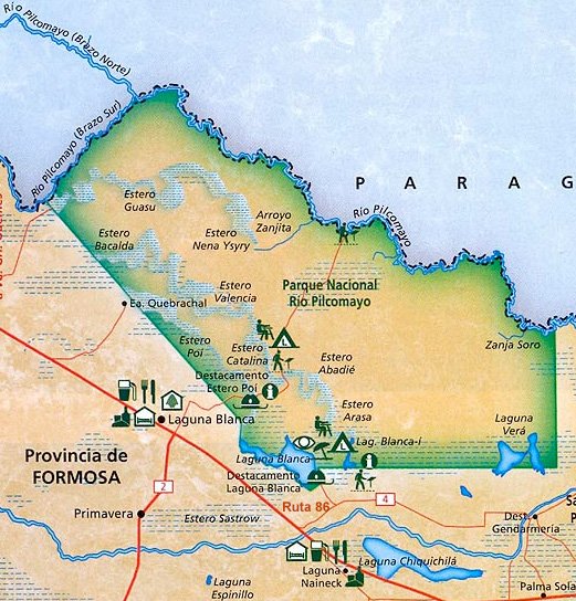 mapa parque nacional rio pilcomayo